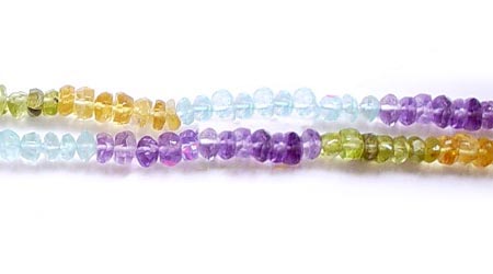 Multi Color Stone Small Roundel Faceted